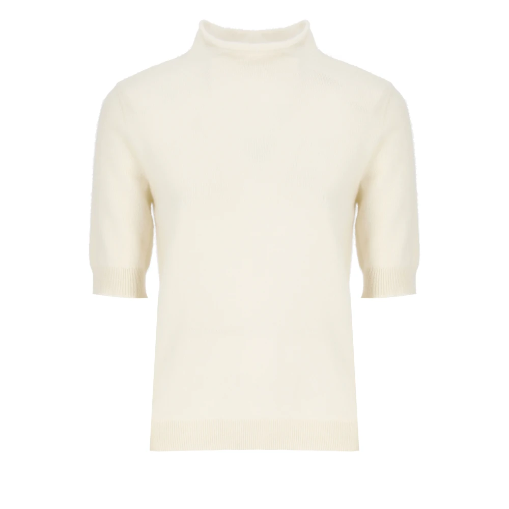 Kangra Witte Cashmere Trui Hoge Hals White Dames