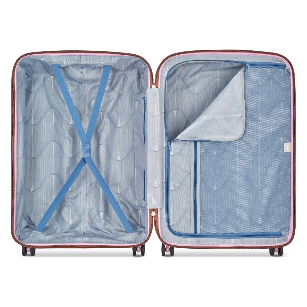 Delsey Stijlvolle Grote Koffer in Roze Pink Unisex