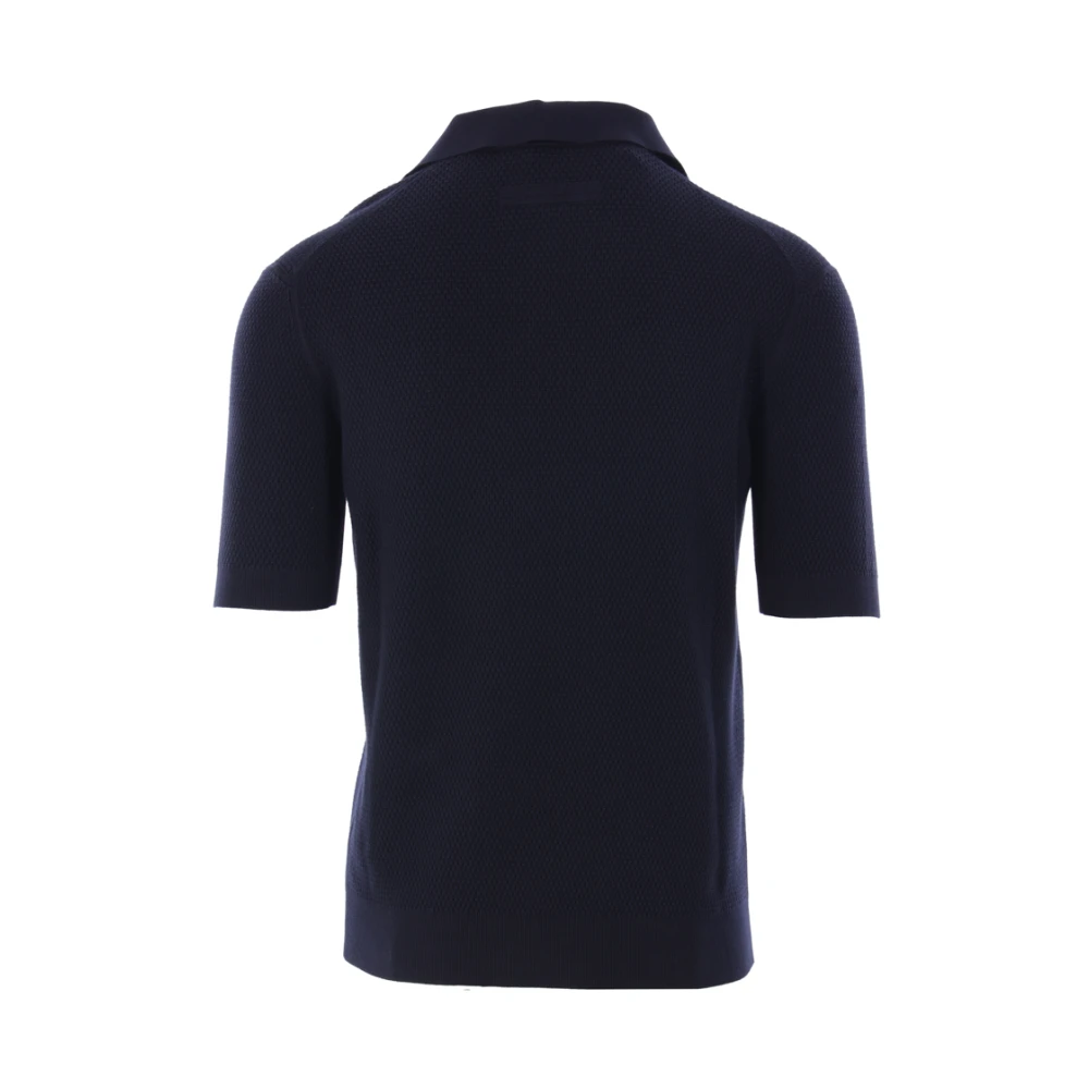 Ermenegildo Zegna Blauw Katoenen Poloshirt Blue Heren