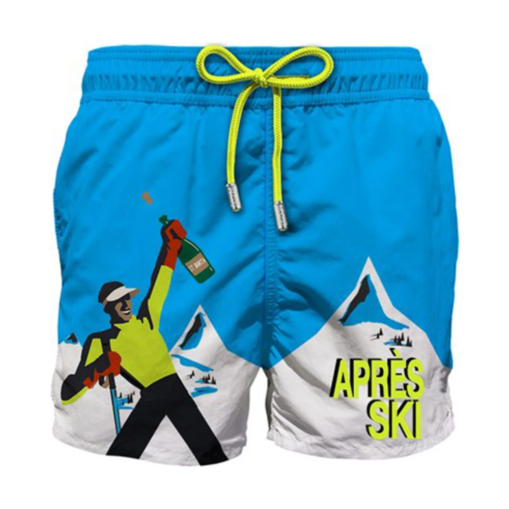 MC2 Saint Barth Apres Ski Champ Placerad Print Shorts Blue, Herr