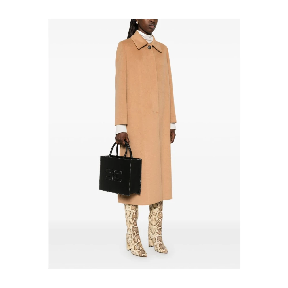 Elisabetta Franchi Zwarte Shopper Tas voor Vrouwen Black Dames