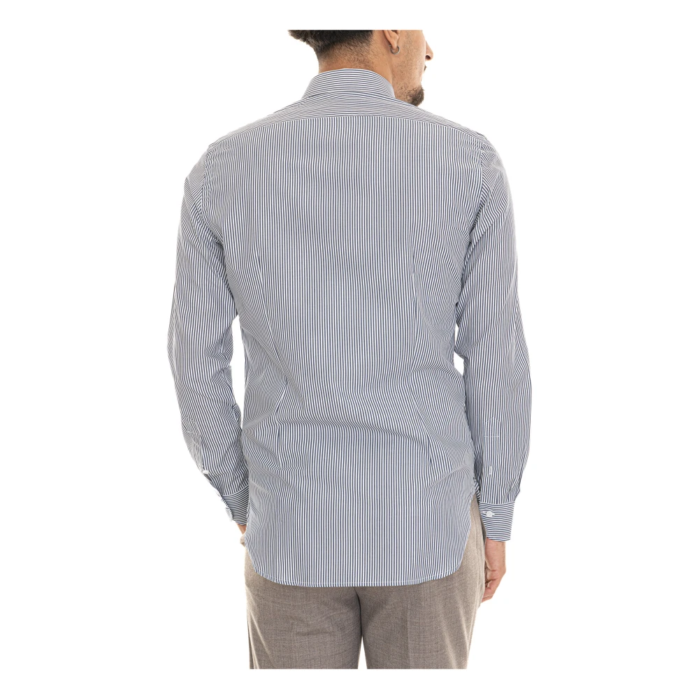 Càrrel Gestreept Button-Down Casual Overhemd Blue Heren