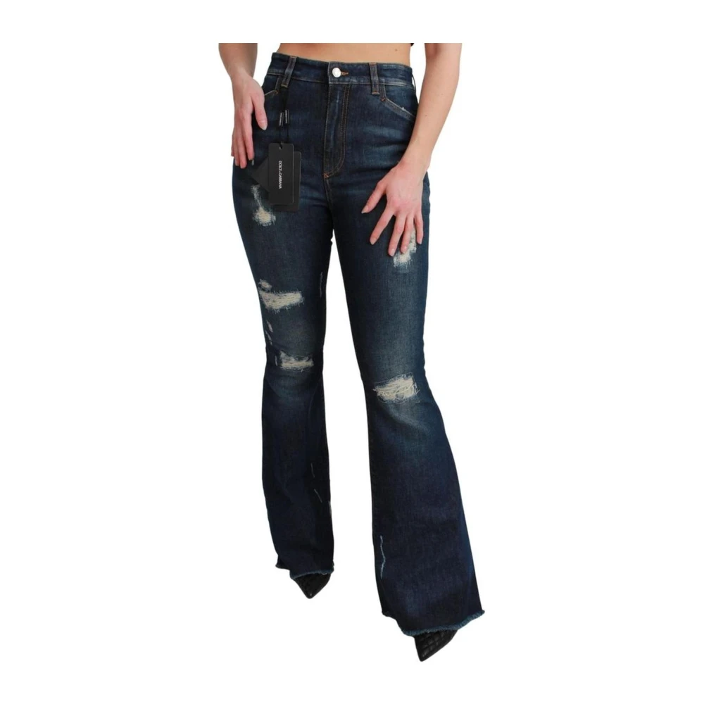 Dolce & Gabbana Blauwe Flared Denim Jeans voor Vrouwen Blue Dames