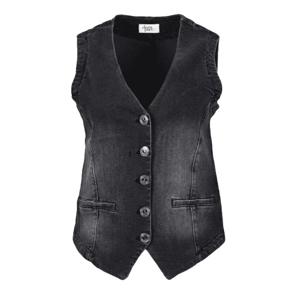 DNM Pure Denim Grace Gilet Vest Gray, Dam