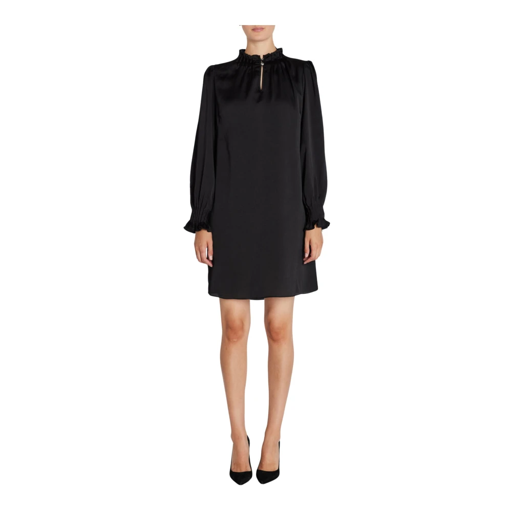 Bruuns Bazaar Black Dress With Flounce Detail - Female - Short Dresses - M - Dresses