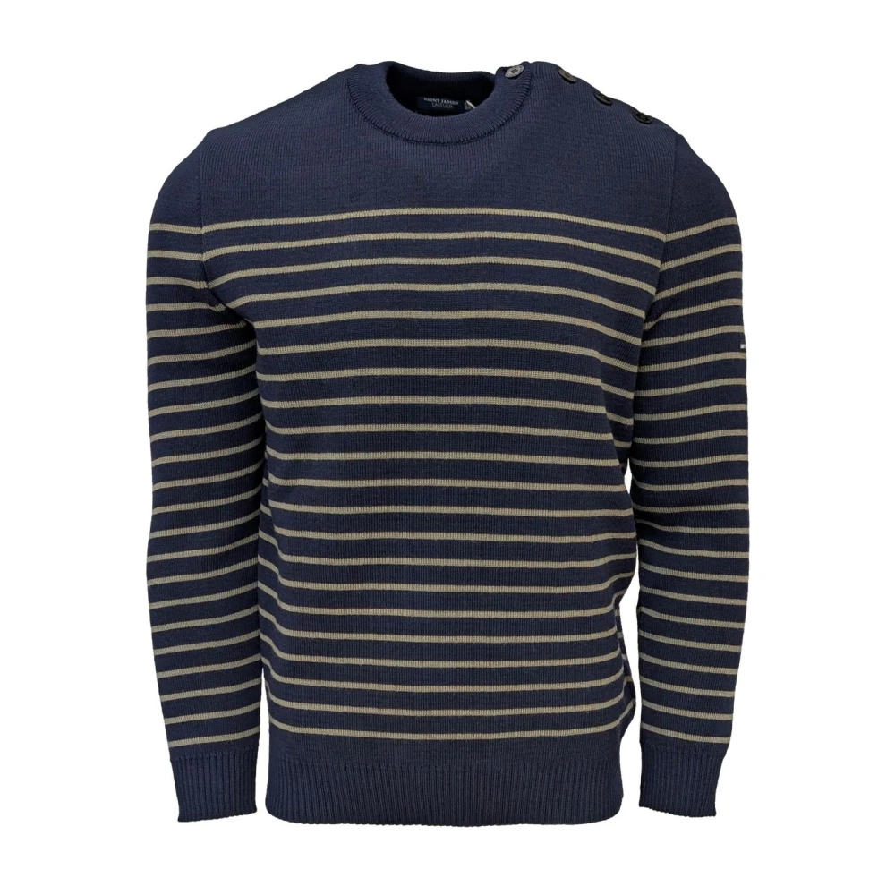 Saint James Blue Nautical Sailor Jersey Cancale - Male - Round-Neck Knitwear - M - Knitwear