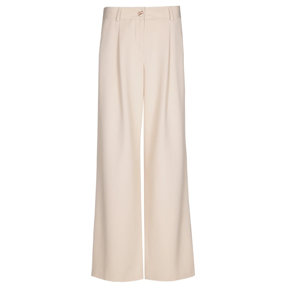 Marie Méro Crème Wijde Pijp Broek Beige Dames
