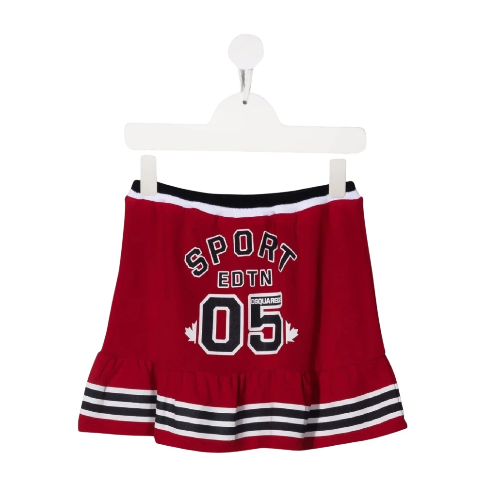 Dsquared2 Girls Red Kids Skirts, 12 Y, High-Waisted Skirt With Ruffles