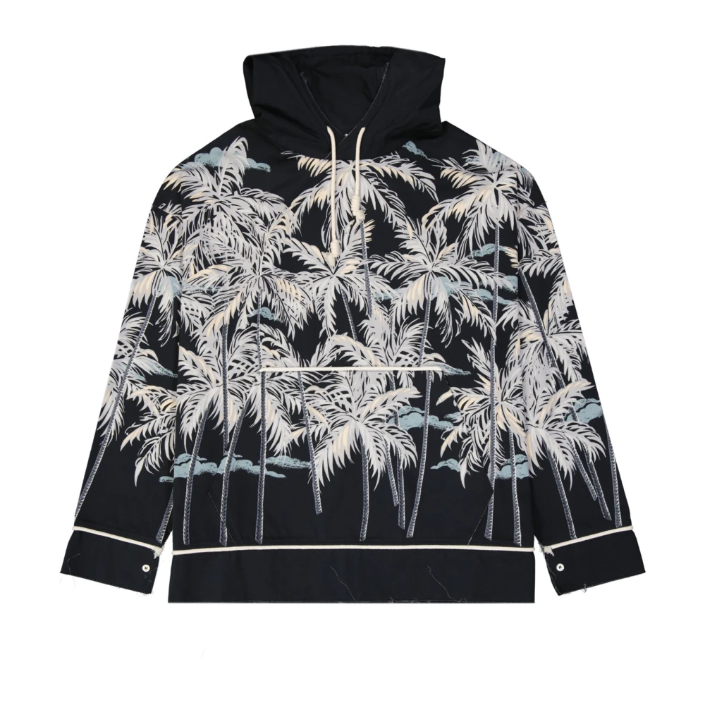 Palm Angels Men's Multicolor Hooded Printed Shirt - Sweatshirts - M - Sweatshirts & Hoodies