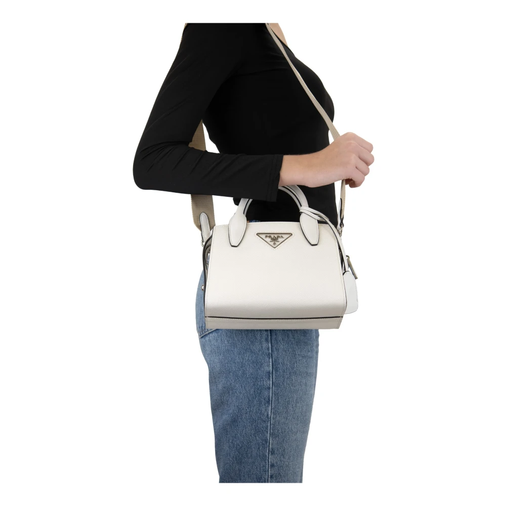 Prada Garnet leren dames schoudertas White Dames