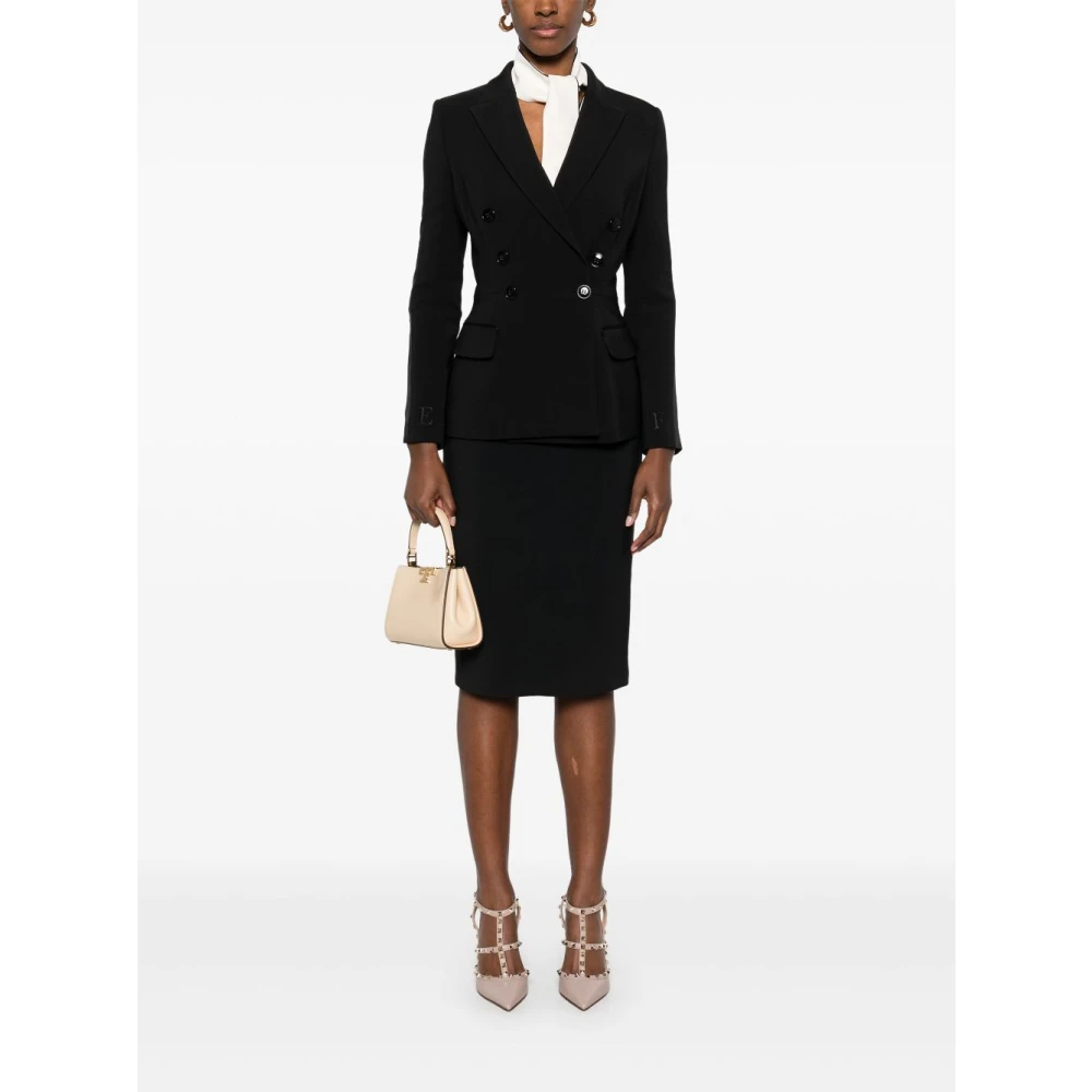 Elisabetta Franchi Zwarte Jassen voor Vrouwen Black Dames