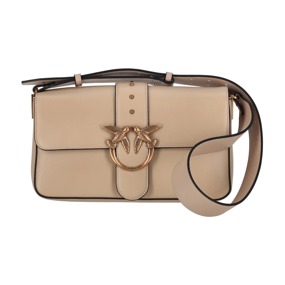 Pinko Women's Beige Slouchy Cross Body Bag Love One