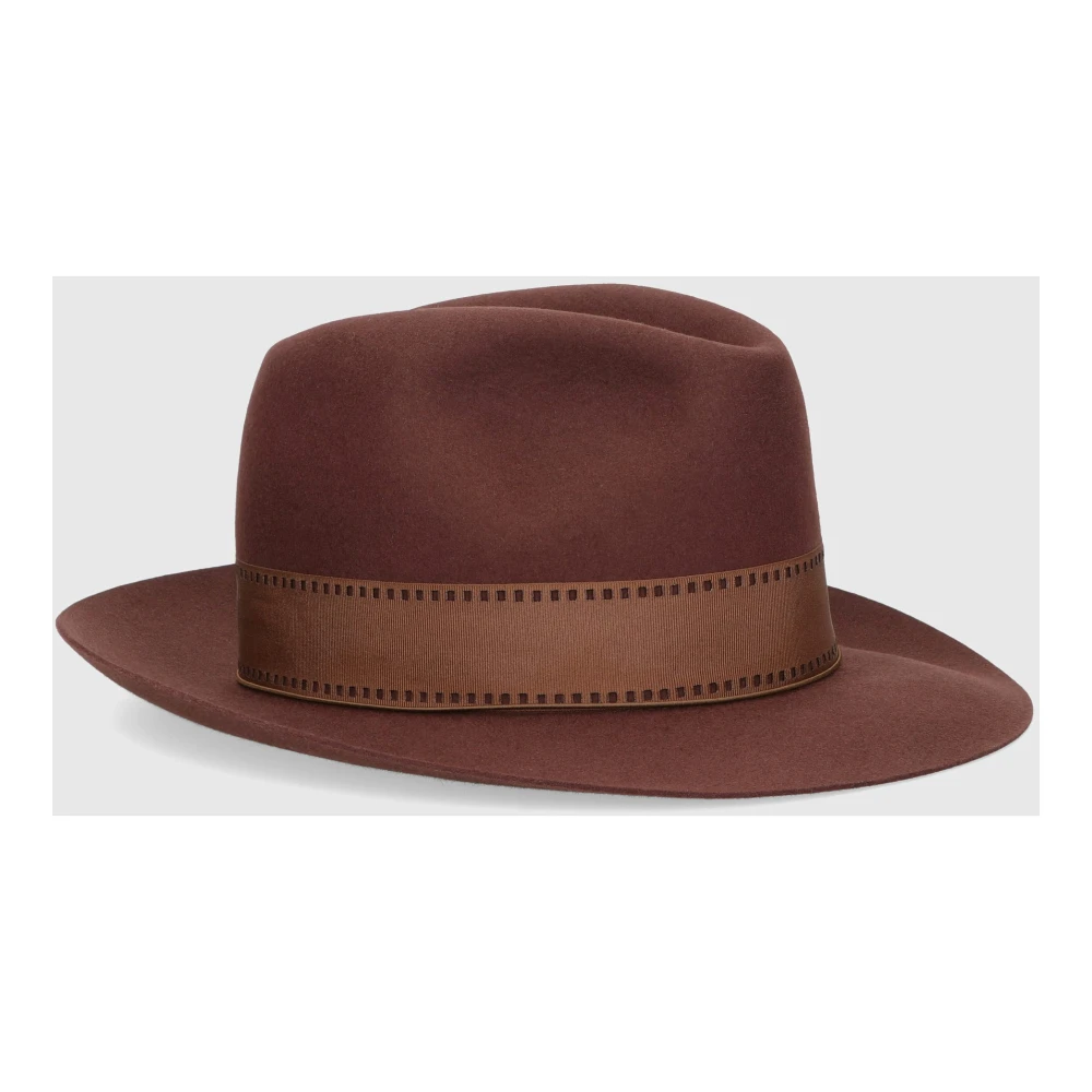Borsalino Klassieke Fedora Hat Cut 7 Brown Heren
