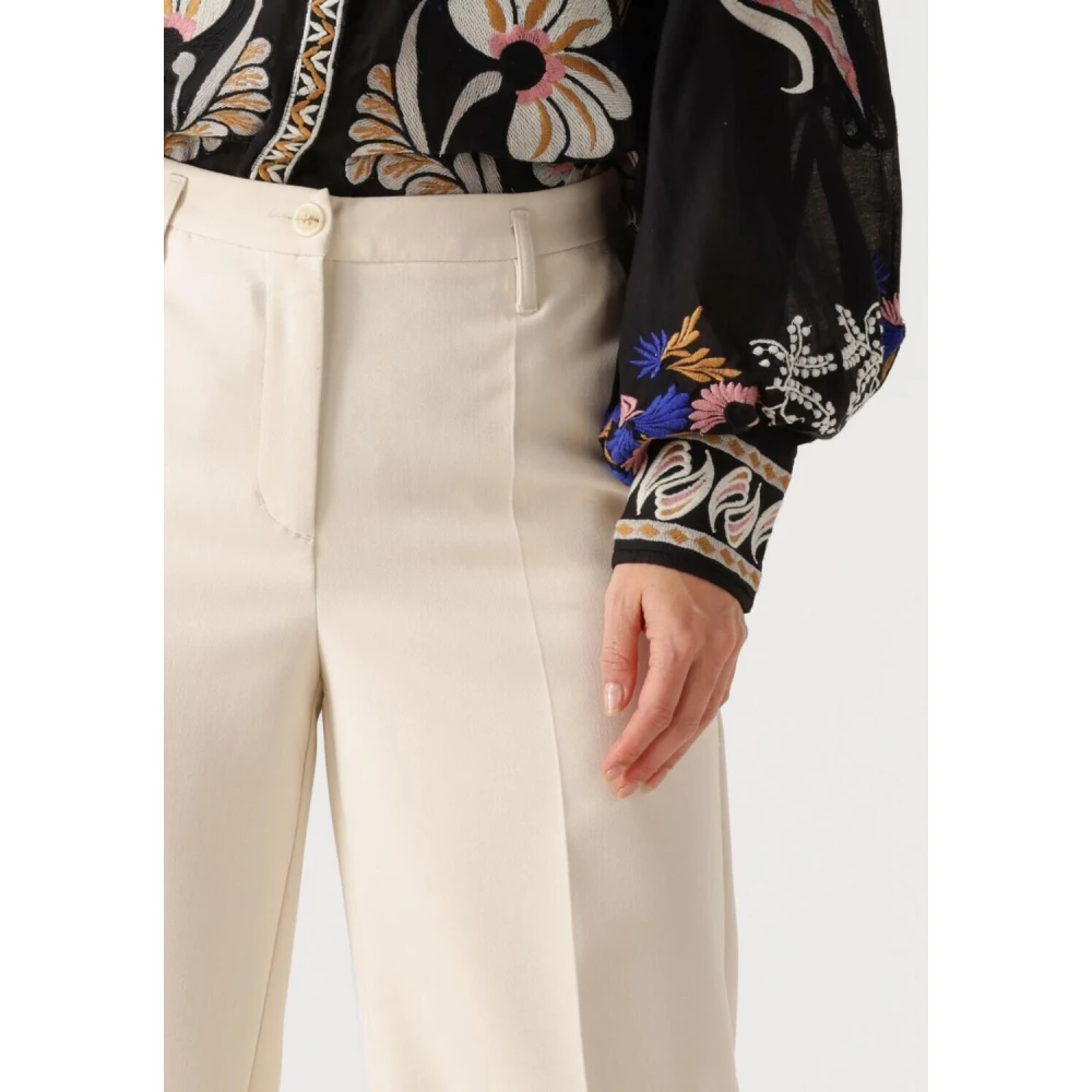 Summum Woman Wijde Pijp Broek Wit Foam White Dames