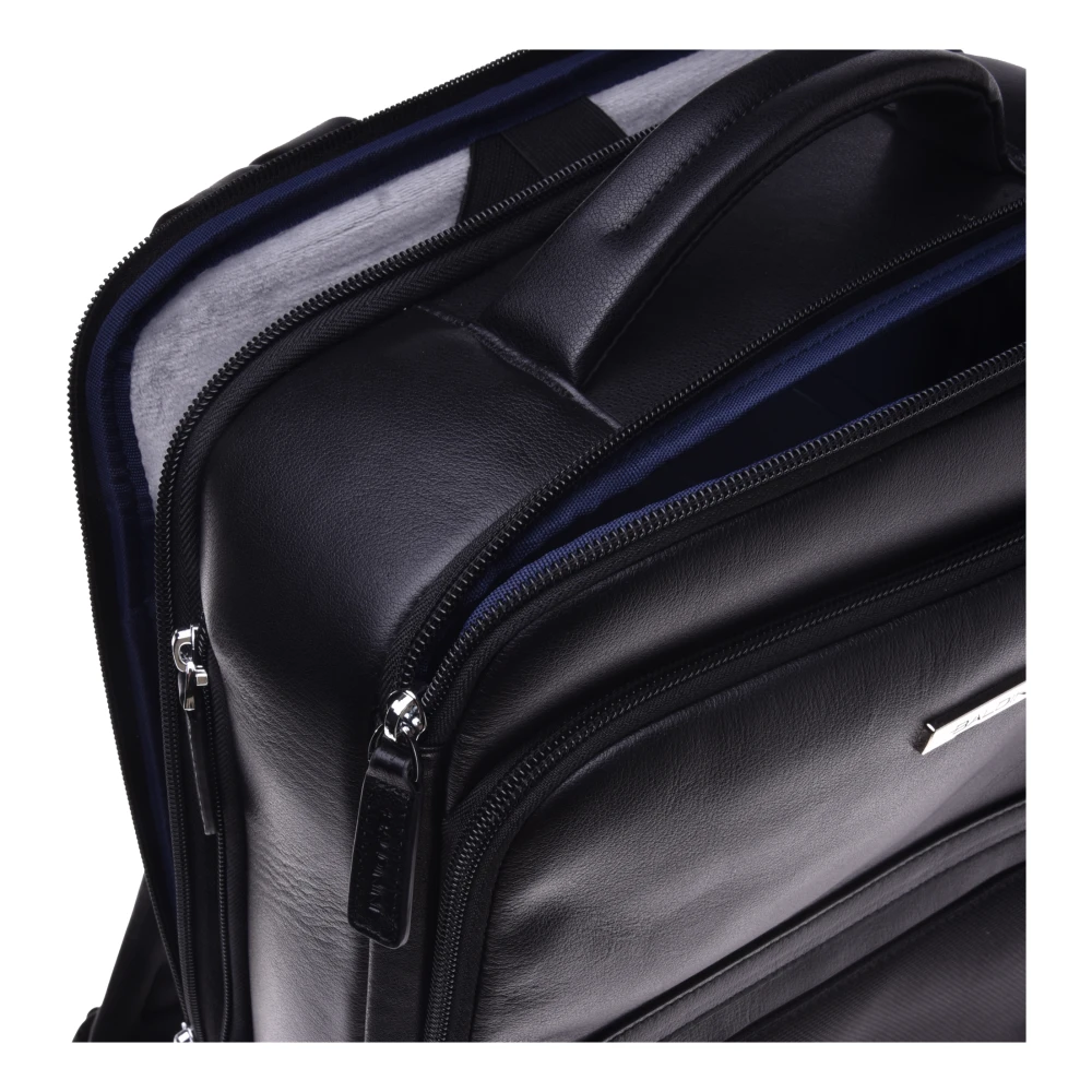 Baldinini Backpack in black leather and nylon Black Heren