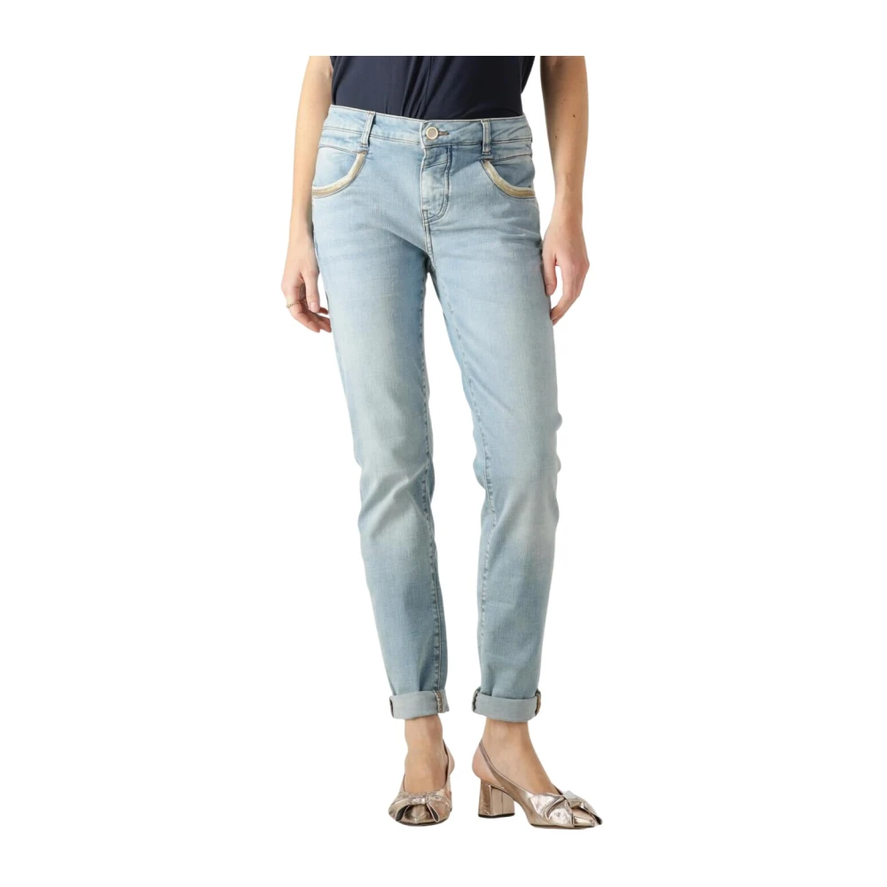 MOS MOSH Slim Fit Mmnaomi Light Perla Jeans Blue Dames