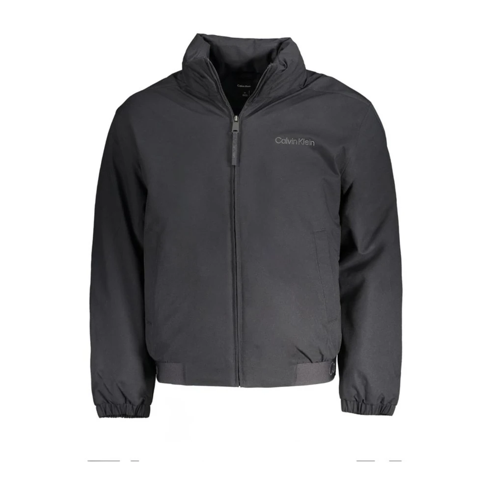 Calvin Klein Zwarte Polyesterjas met Afneembare Capuchon Black Heren
