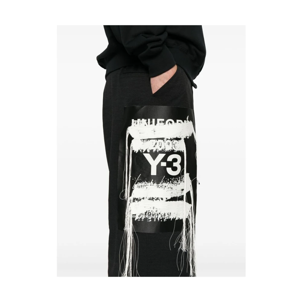 Y-3 Zwarte Broek met Riem en Verborgen Rits Black Heren