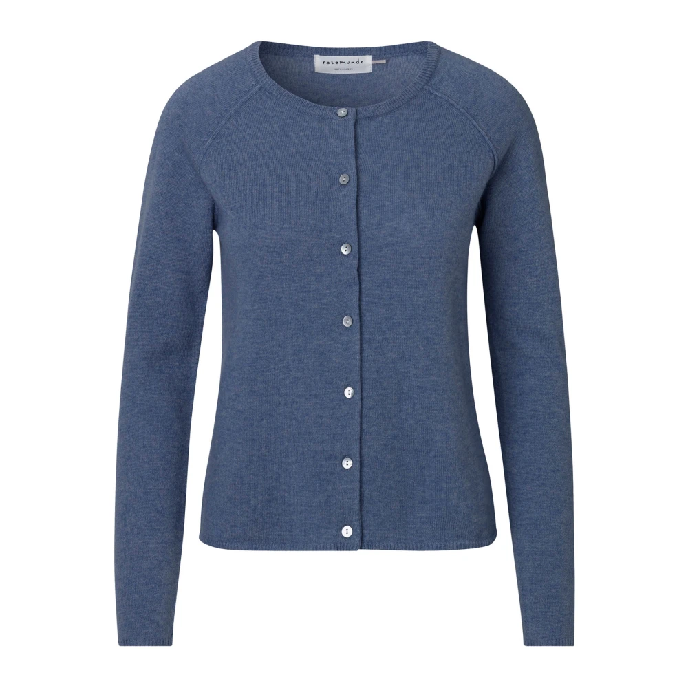 Rosemunde Blauwe Vest met Parelknopen Blue Dames
