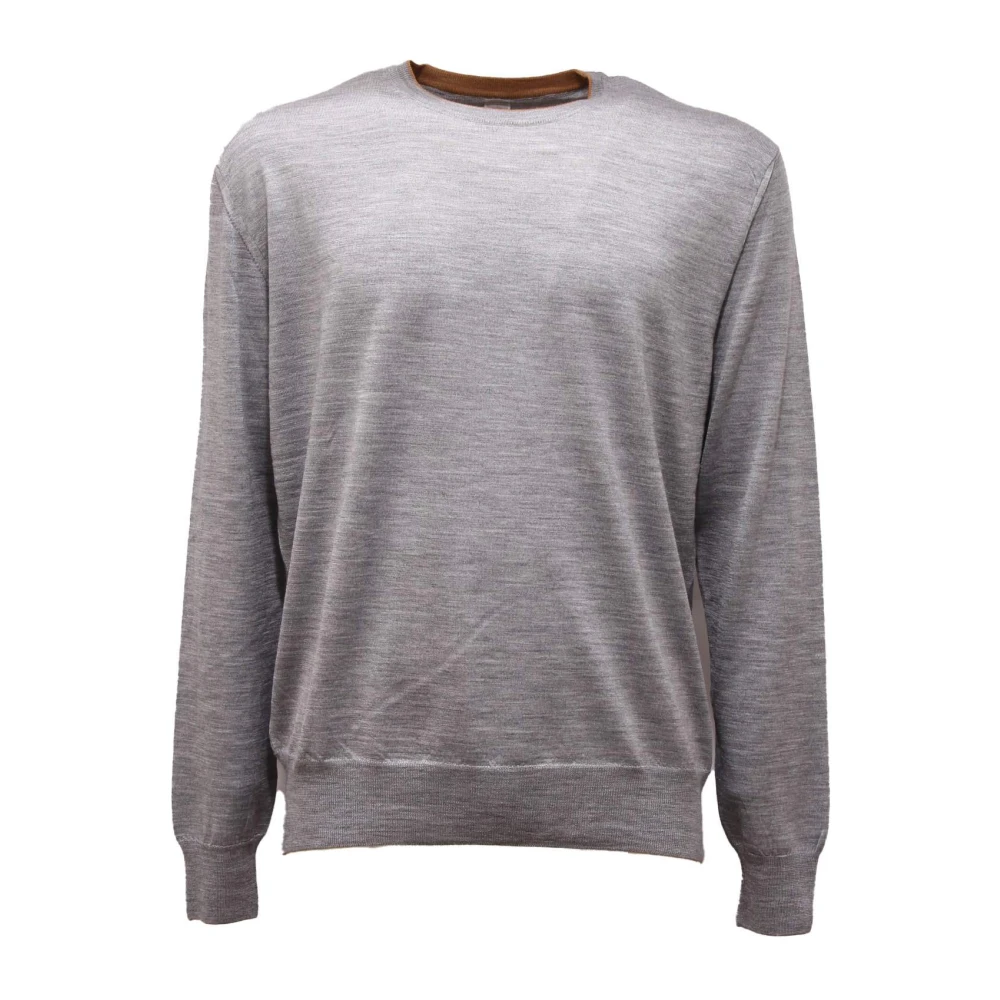 Eleventy Herren Grau Maglia Woll- Und Seidenstrick