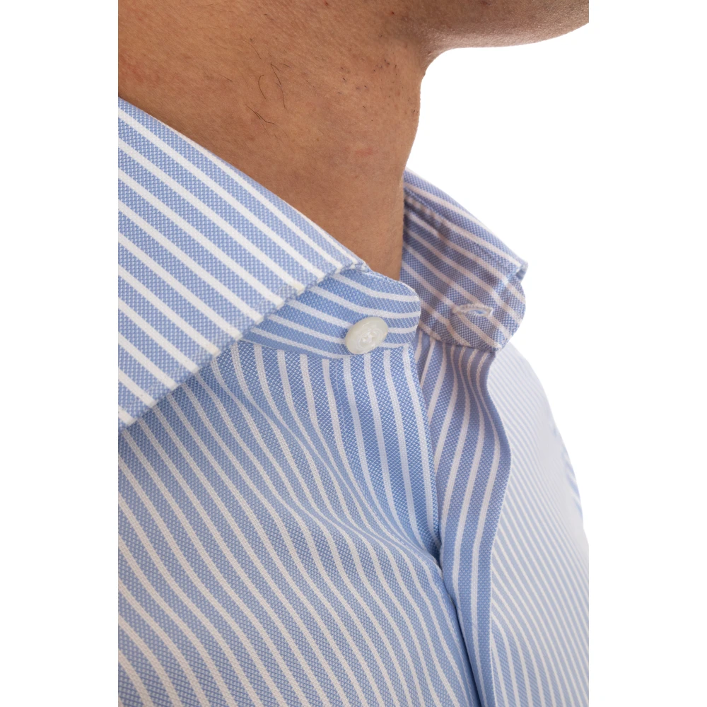 Finamore Handgemaakt Wit Overhemd Multicolor Heren