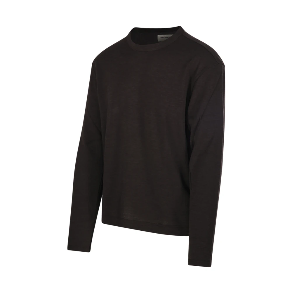 Officine Générale Donkere Koffie Longsleeve T-Shirt Brown Heren