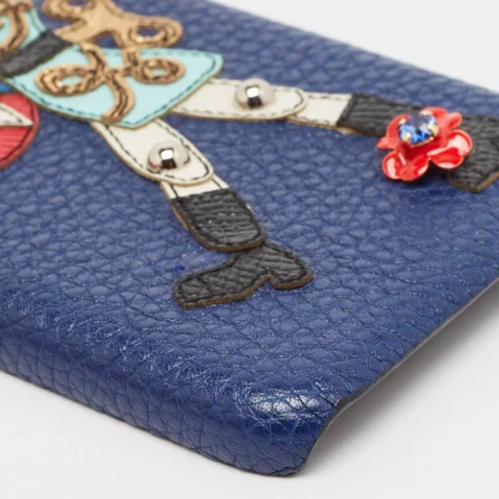 Dolce & Gabbana Pre-owned Leather home-office Blue Dames