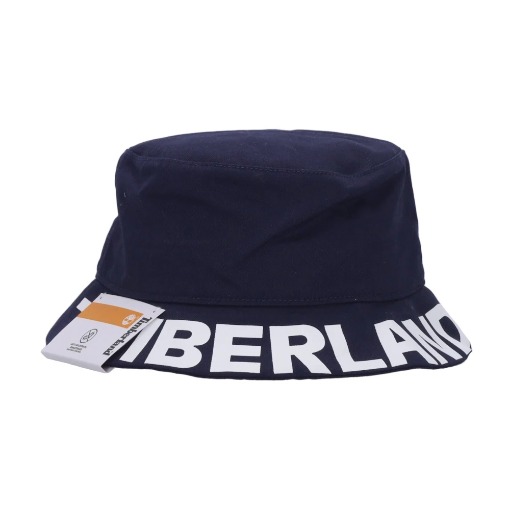 Timberland Men's Blue Fisherman Hat Logo Printed Bucket