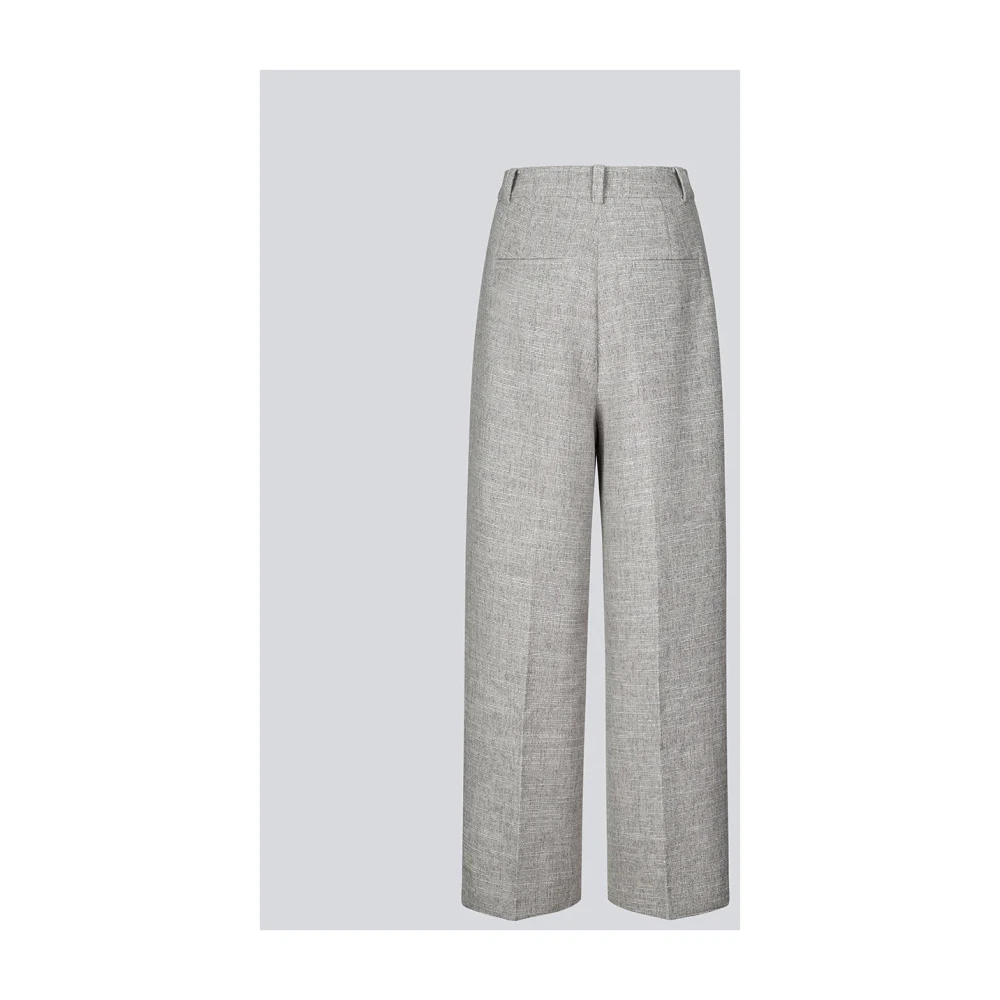 Modström Gestructureerde wijde pijp pakbroek Gray Dames