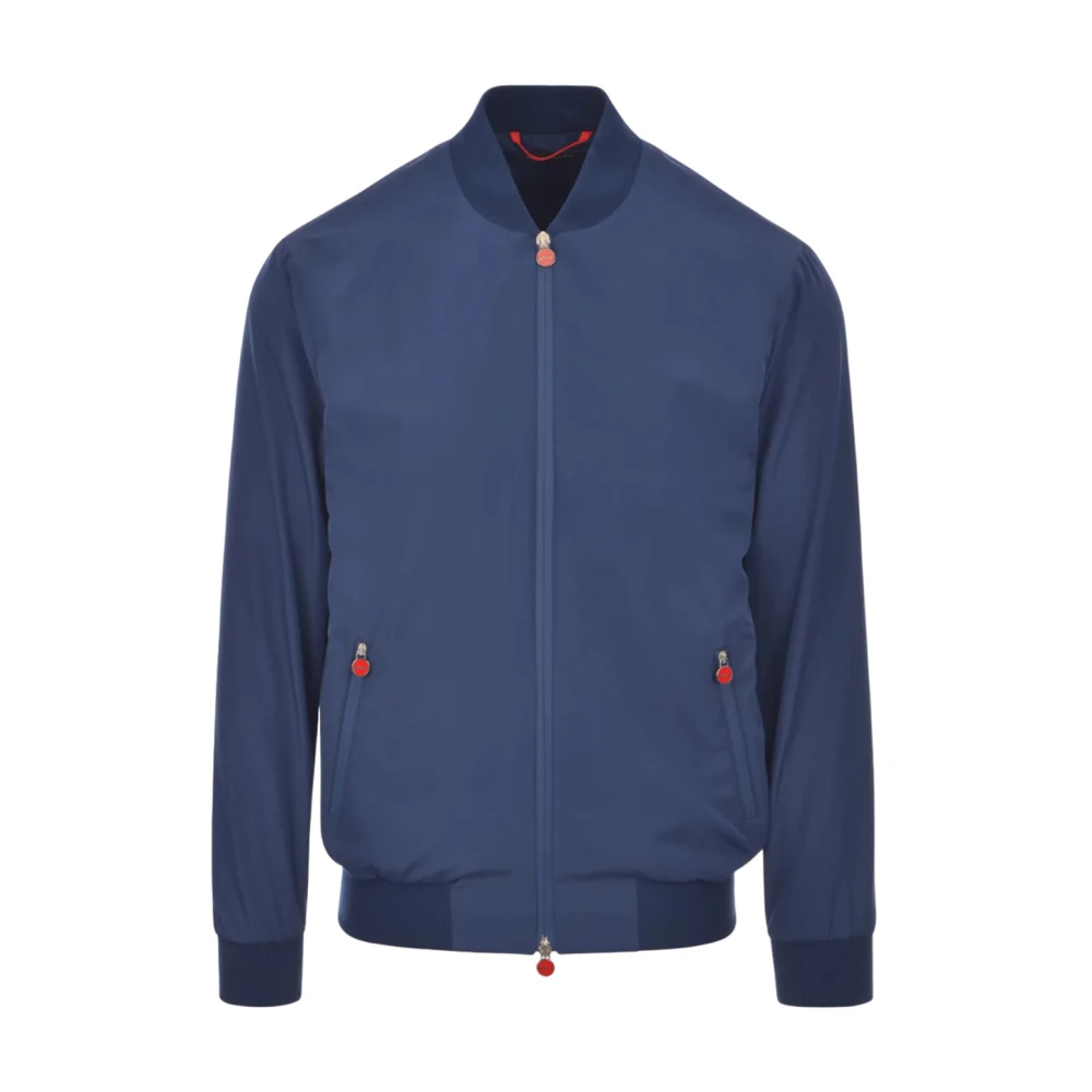 Kiton Blauwe Technische Bomberjack Blue Heren