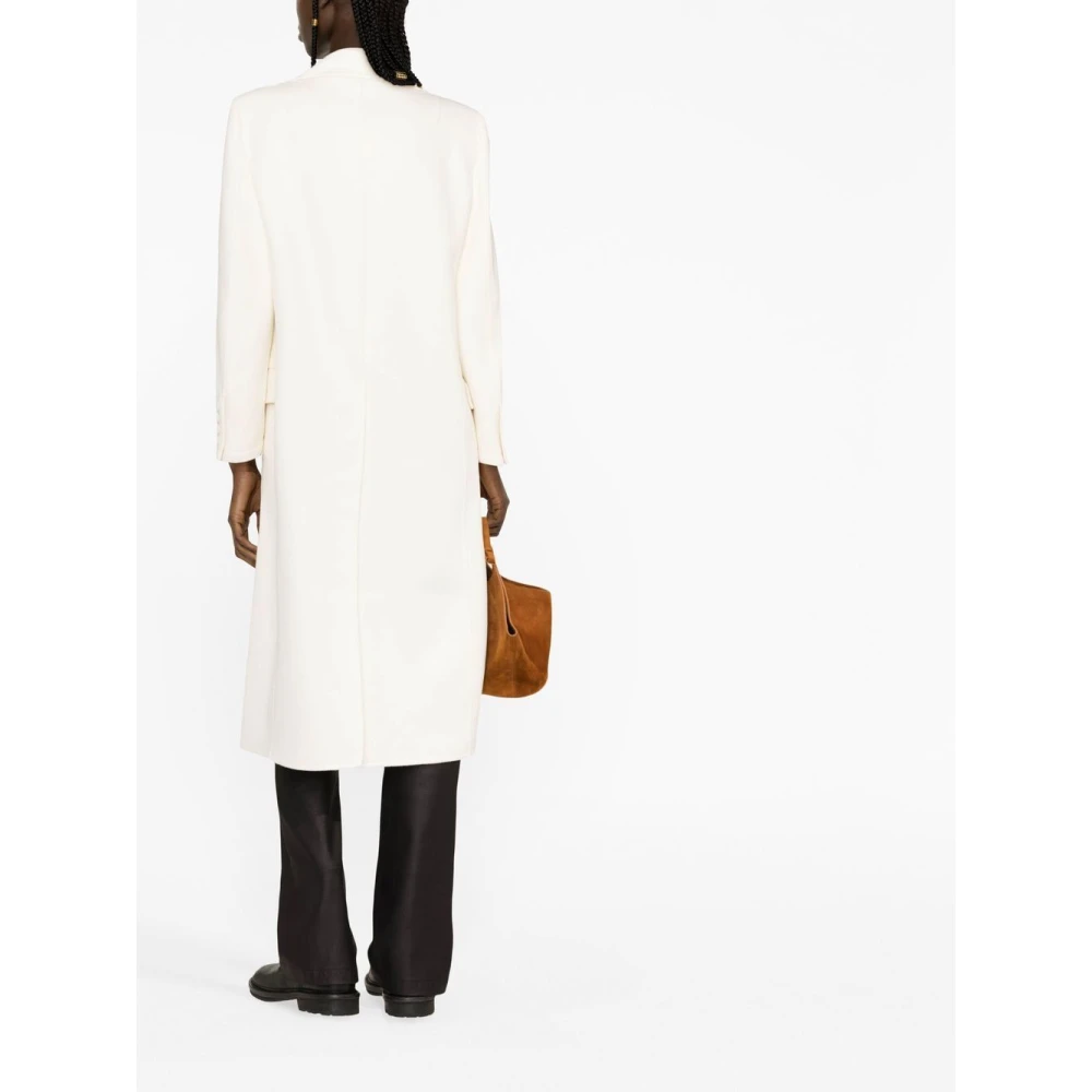 Ermanno Scervino Witte Wol-Kasjmiermix Dubbel-Borstjas White Dames