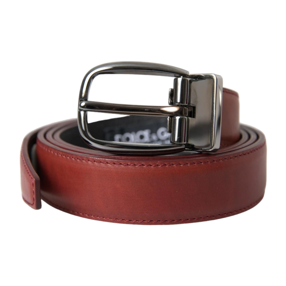 Dolce & Gabbana Bruin Leren Riem Metalen Gesp Brown Heren