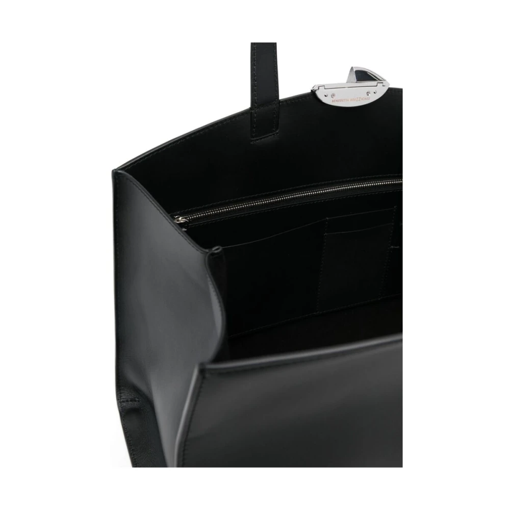 Benedetta Bruzziches Zwarte Leren Tote Tas met Magnetische Sluiting Black Dames