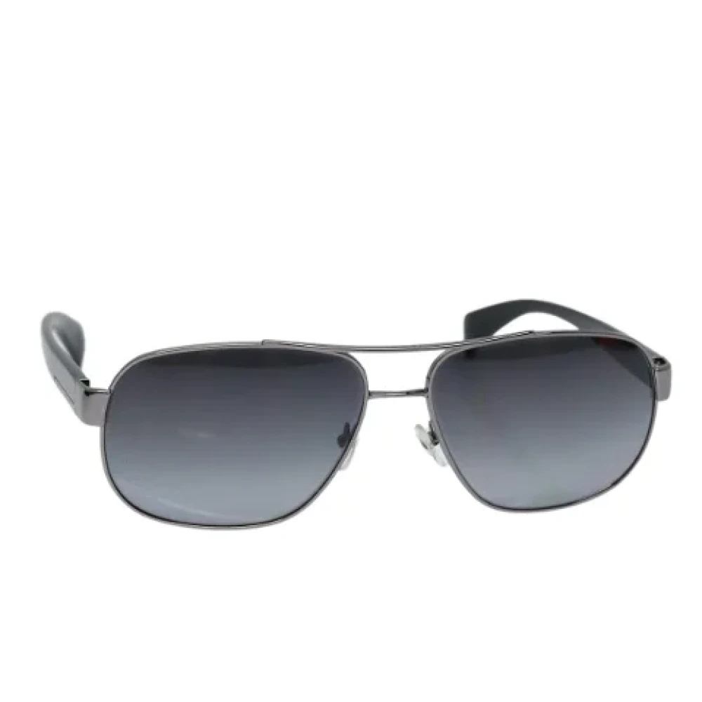 Prada Vintage Pre-owned Metal sunglasses Black Dames