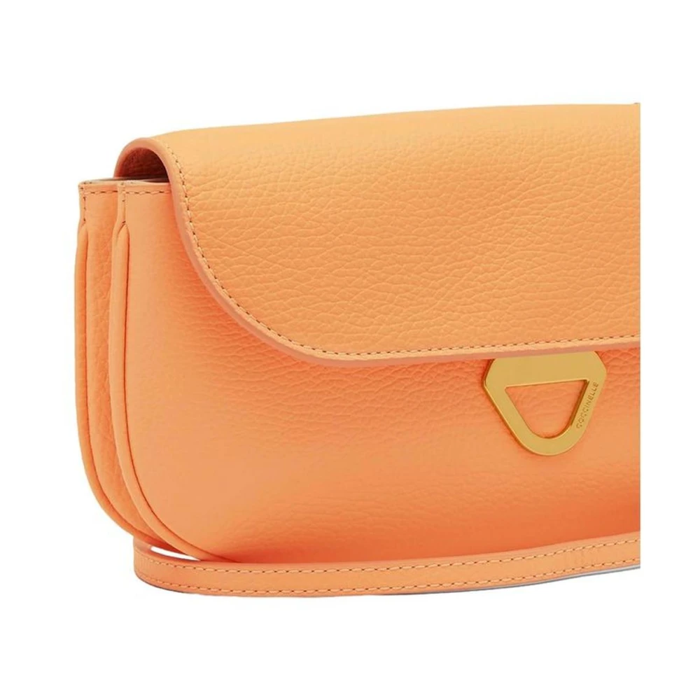 Coccinelle Oranje Leren Handtas met Strak Ontwerp Orange Dames