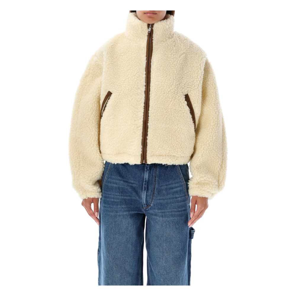 Isabel Marant Étoile Ecru Teddy Bomber Buitenkleding Beige Dames