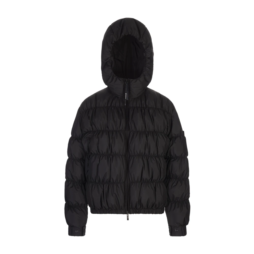 Moncler Zwarte Medonte Donsjas met Ruches Black Dames