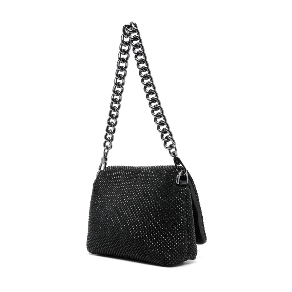 Liu Jo Zwarte Strass Ketting Handtas Black Dames