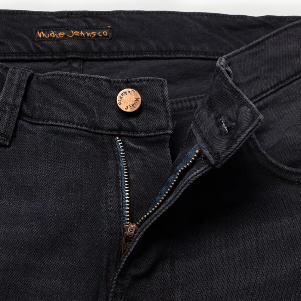 Nudie Jeans Zwarte organische stretch jeans Black Heren