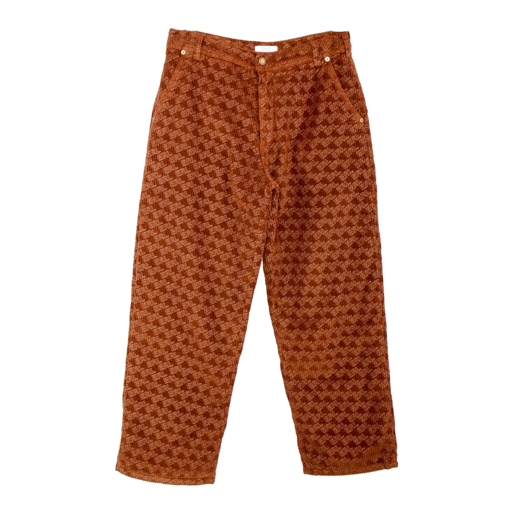 ERL Straight Trousers Brown Heren