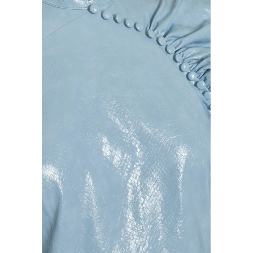 Rotate Birger Christensen Kim Jurk met Puffy Mouwen Blue Dames