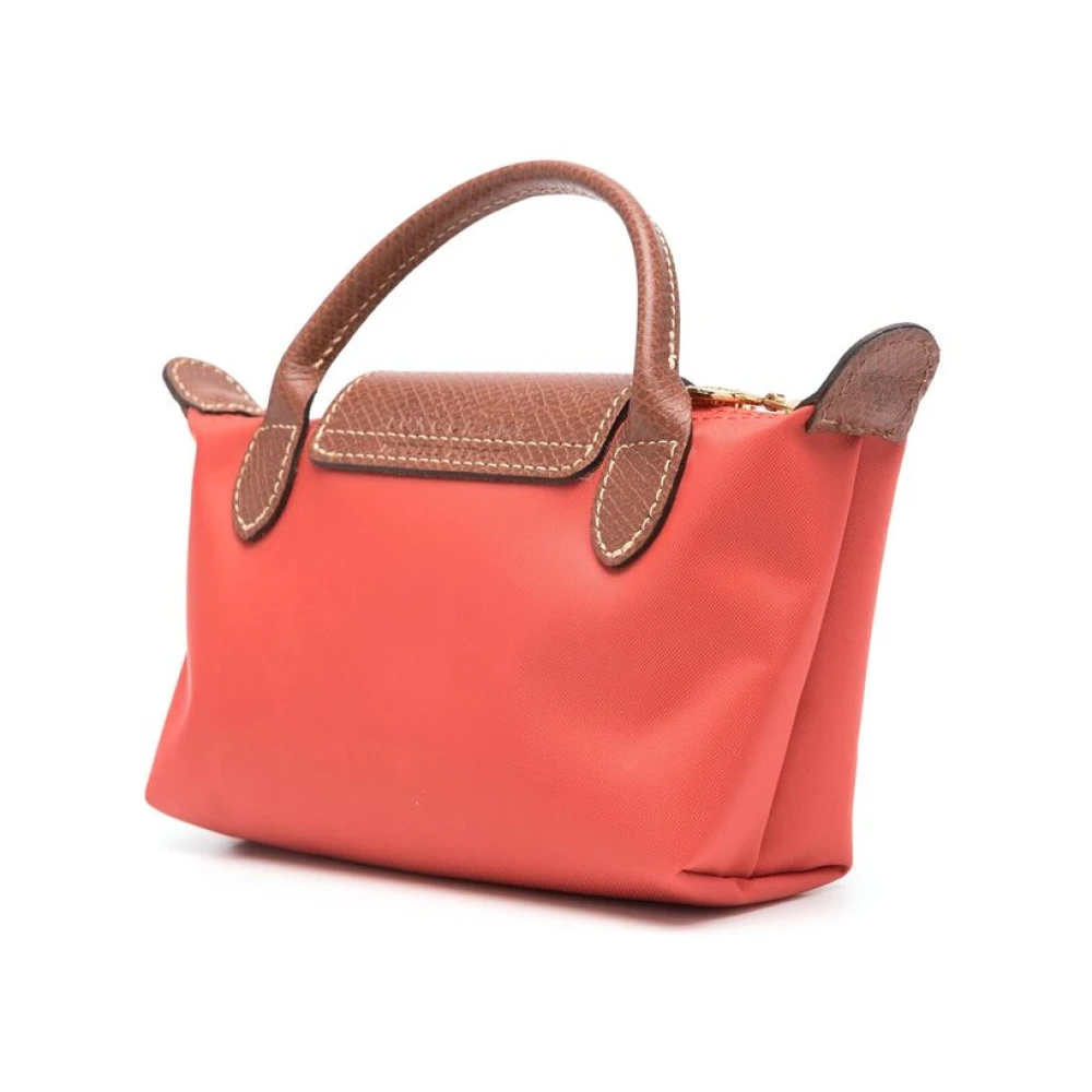 Longchamp Canvas lederwaren met top handvat Red Dames