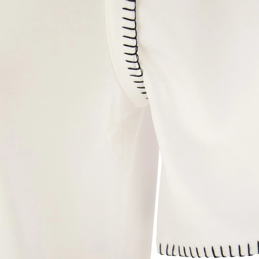 Fay T-shirt met traststiksels White Dames