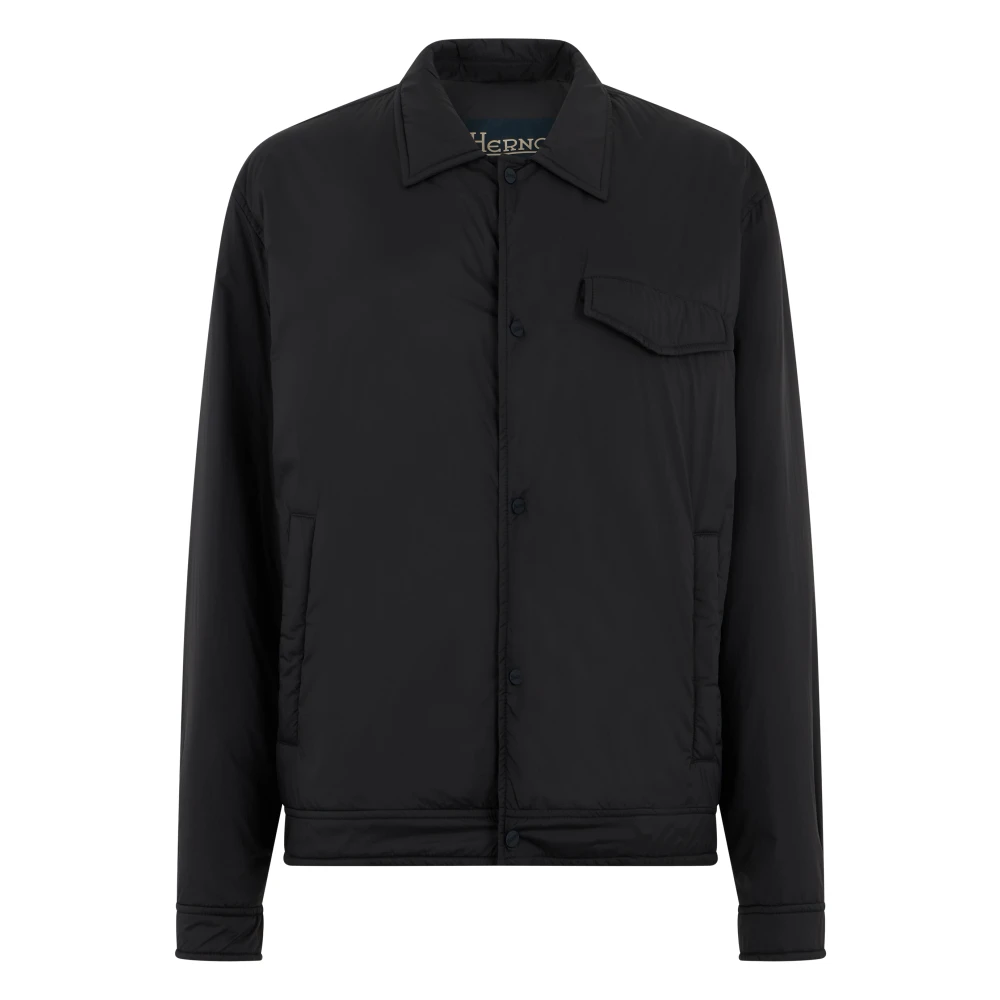 Herno Uomo Nero Giacca-Camicia Imbottita