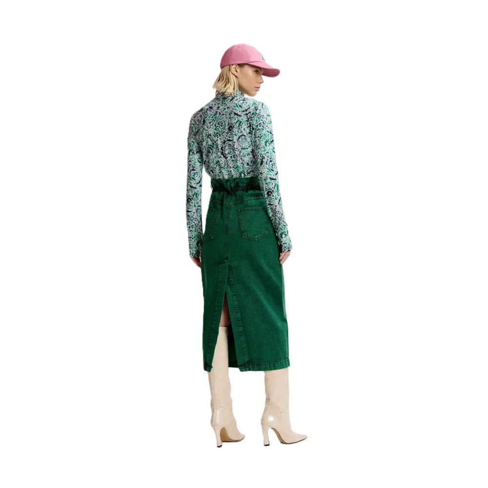 Essentiel Antwerp Grootste Denim Rok Groen Gewassen Green Dames
