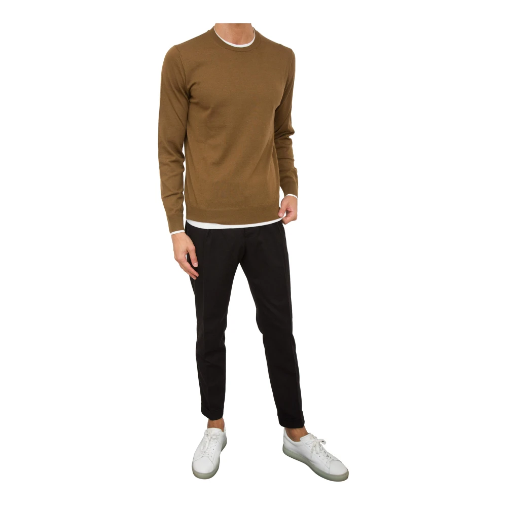 Paolo Pecora Bruine Crewneck Sweater Brown Heren