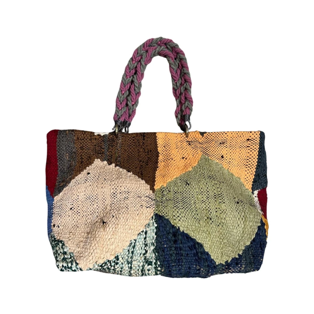 Claramonte Handgeweven Multicolor Katoenen Tote Tas Multicolor Dames