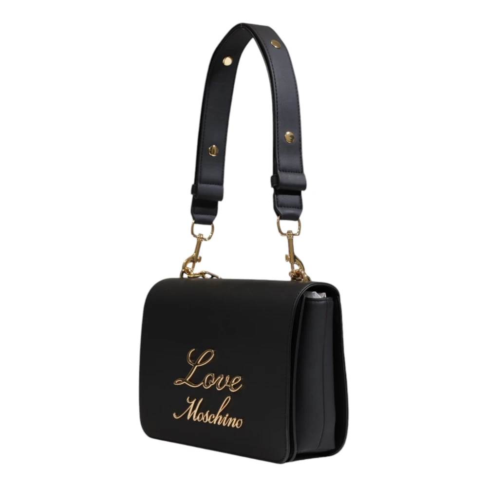 Love Moschino Zwarte Polyurethaan Magneet Tas Herfst Winter Black Dames