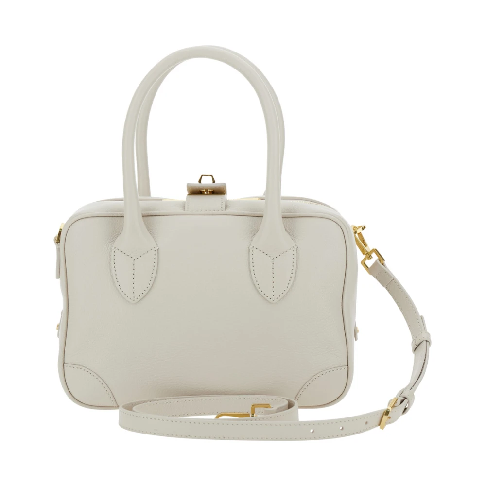 Golden Goose Witte Handtas met Gelamineerd Logo White Dames