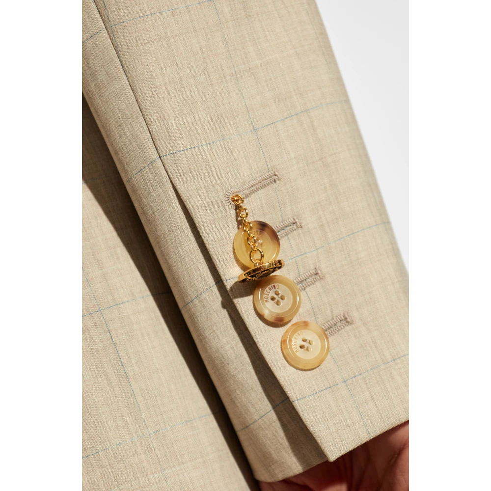Moschino Blazer met ruitpatroon Beige Dames